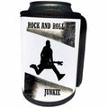 3dRose Kultjers Hint of Music - Rock and roll junkie - Can Cooler Bottle Wrap (cc_282721)