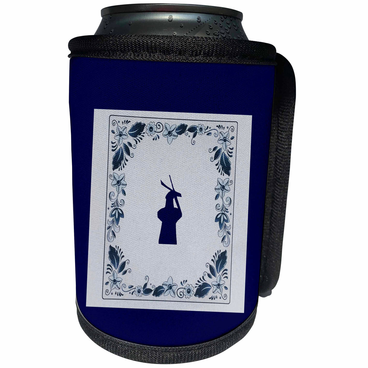 3dRose Kultjers Fun - Delft blue tile windmill - Can Cooler Bottle Wrap (cc_282735)