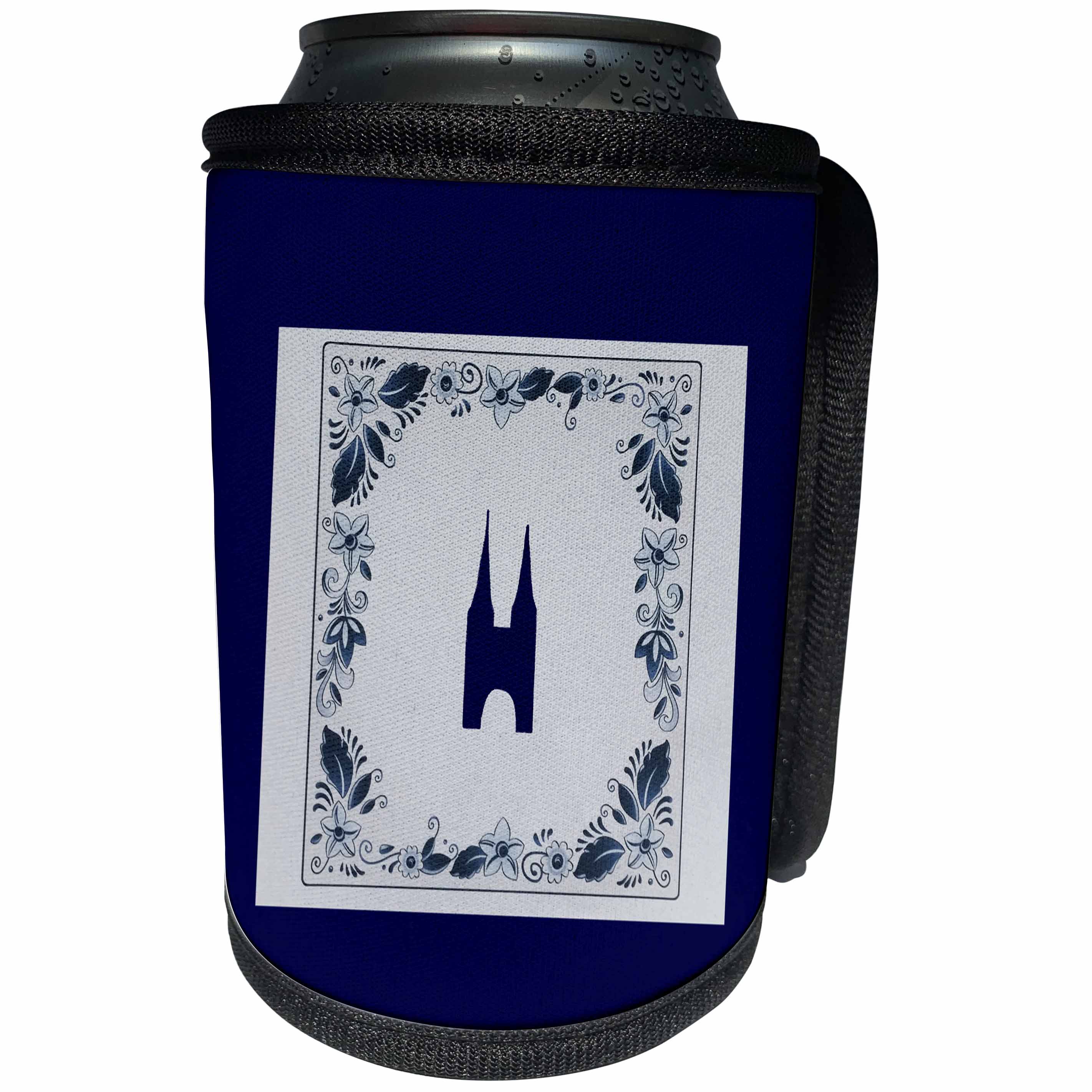 3dRose Kultjers Fun - Delft blue tile city gate - Can Cooler Bottle Wrap (cc_282737)