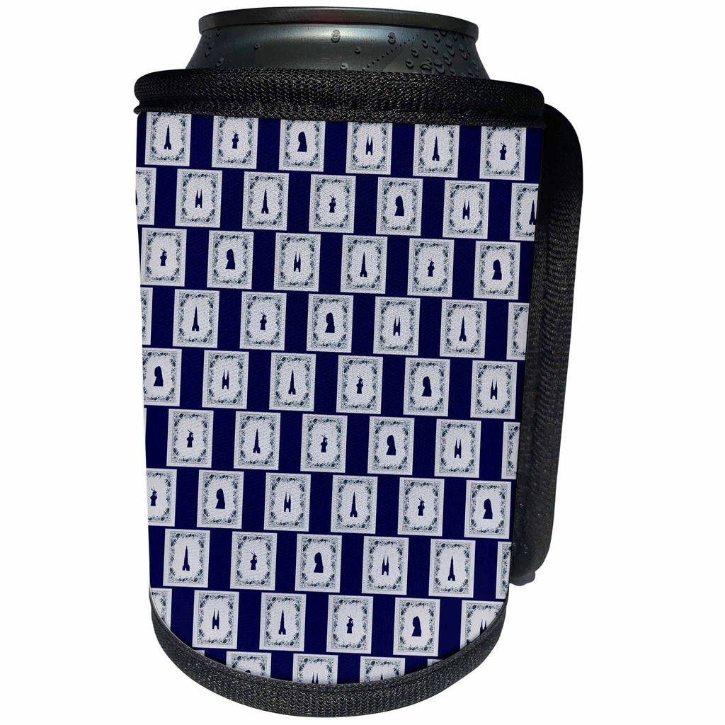 3dRose Kultjers Fun - Collage Delft blue tiles - Can Cooler Bottle Wrap (cc_282738)