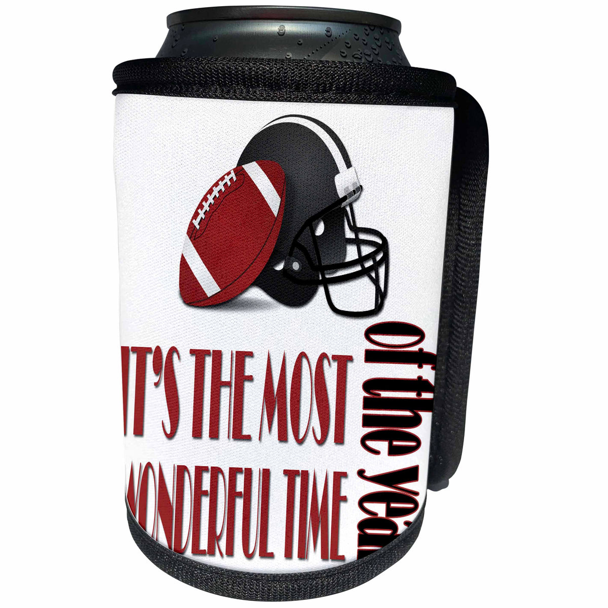 3dRose RinaPiro Sport Sayings - Its the most wonderful time of the year. Football. - Can Cooler Bottle Wrap (cc_282844)