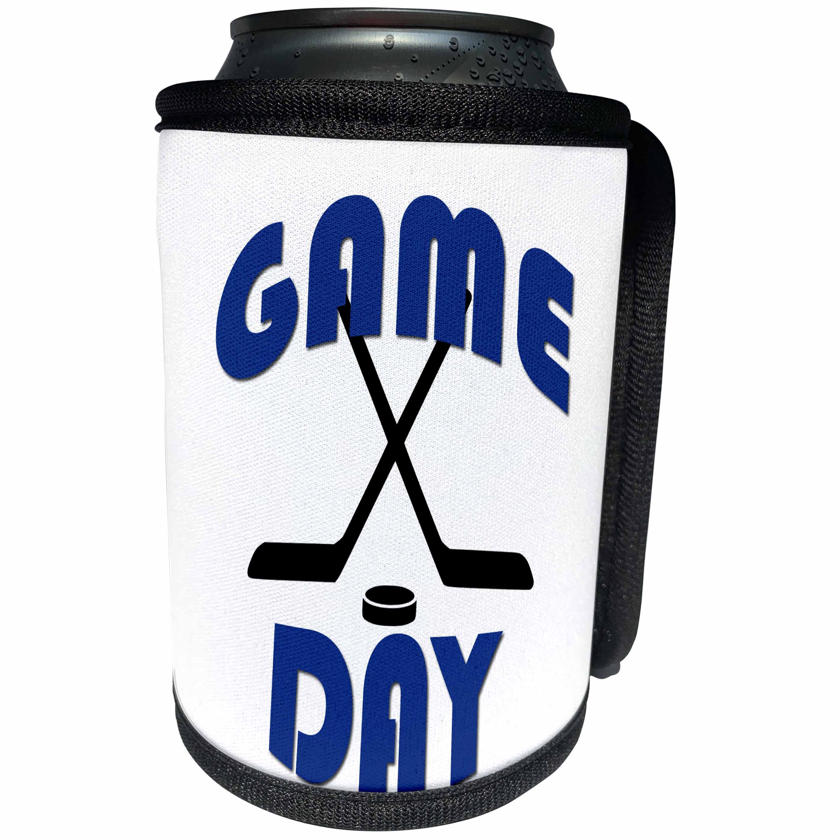 3dRose RinaPiro Sport Sayings - Game day. Hockey. - Can Cooler Bottle Wrap (cc_282849)