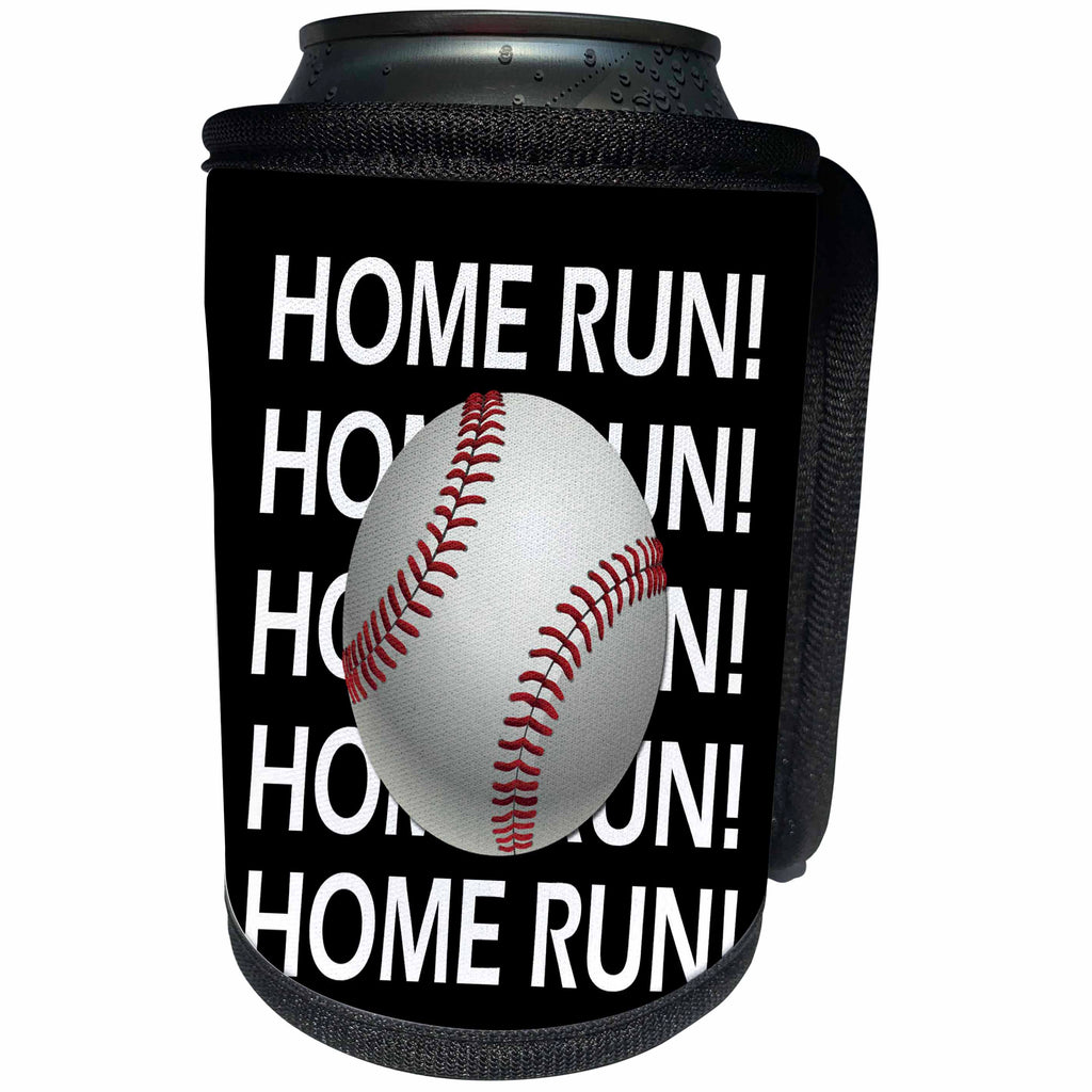 3dRose RinaPiro Sport Sayings - Home Run. Baseball. - Can Cooler Bottle Wrap (cc_282855)