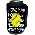 3dRose RinaPiro Sport Sayings - Home Run. Softball. - Can Cooler Bottle Wrap (cc_282856)