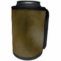 3dRose Anne Marie Baugh - Patterns - Modern Faux Gold and Black Vertical Stripes Pattern - Can Cooler Bottle Wrap (cc_283042)