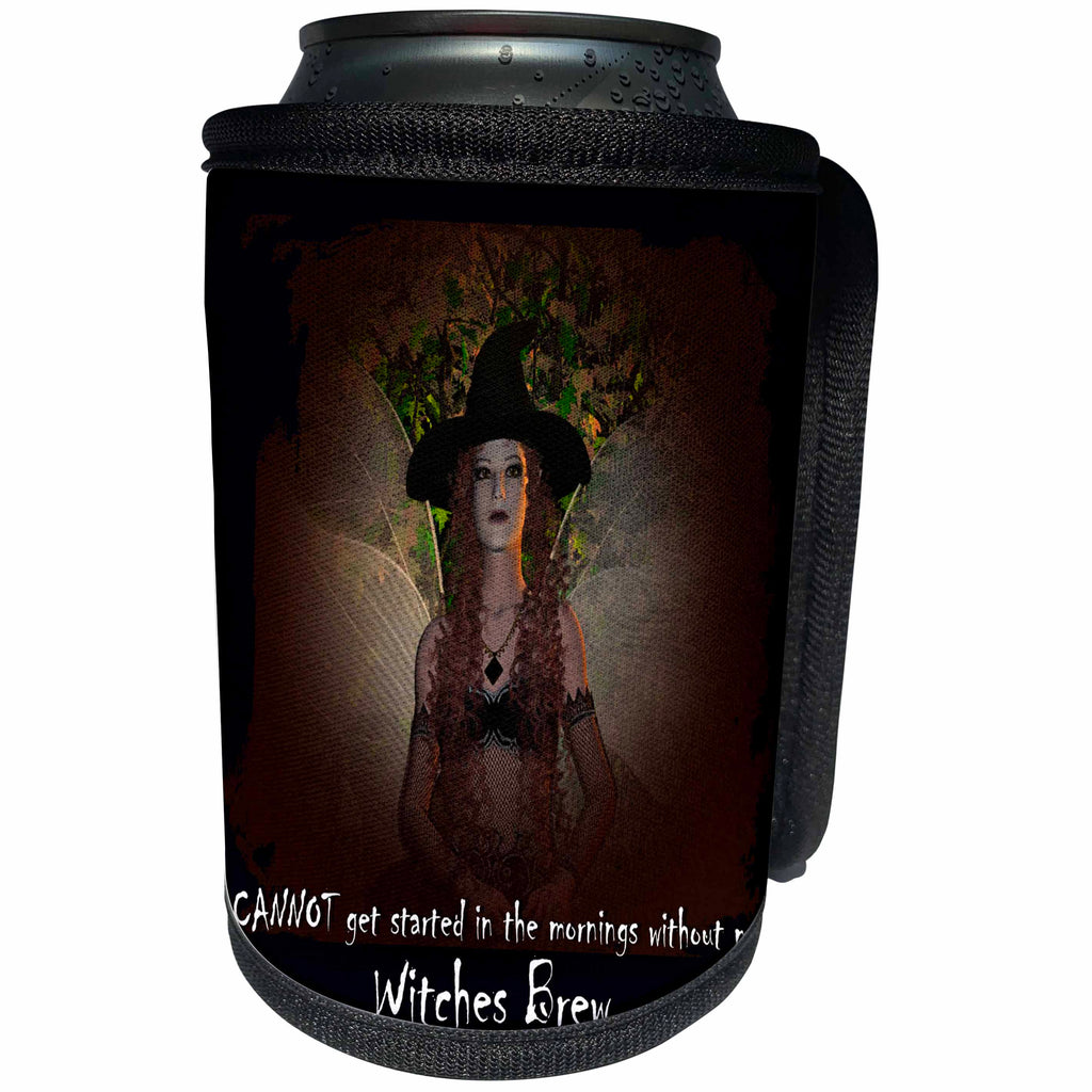 3dRose WhiteOak Art Designs Halloween - Witches Brew Halloween Design Witch - Can Cooler Bottle Wrap (cc_28307)