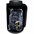 3dRose WhiteOaks Halloween Skulls - Grave Marker and Skull Halloween Skull Design - Can Cooler Bottle Wrap (cc_28314)