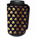 3dRose Anne Marie Baugh - Patterns - Glam Faux Gold Seashell Conch On A Deep Purple Background - Can Cooler Bottle Wrap (cc_283146)