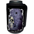 3dRose WhiteOaks Halloween Skulls - Web Spider and Skull Halloween Skull Design - Can Cooler Bottle Wrap (cc_28315)