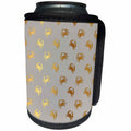 3dRose Anne Marie Baugh - Patterns - Chic Faux Gold Crabs On A Pink Background Pattern - Can Cooler Bottle Wrap (cc_283159)
