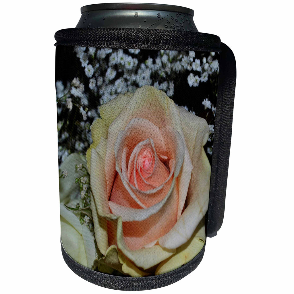 3dRose WhiteOak Photography Floral Prints - Porcelain Rose Rose that looks like Porcelain - Can Cooler Bottle Wrap (cc_28316)