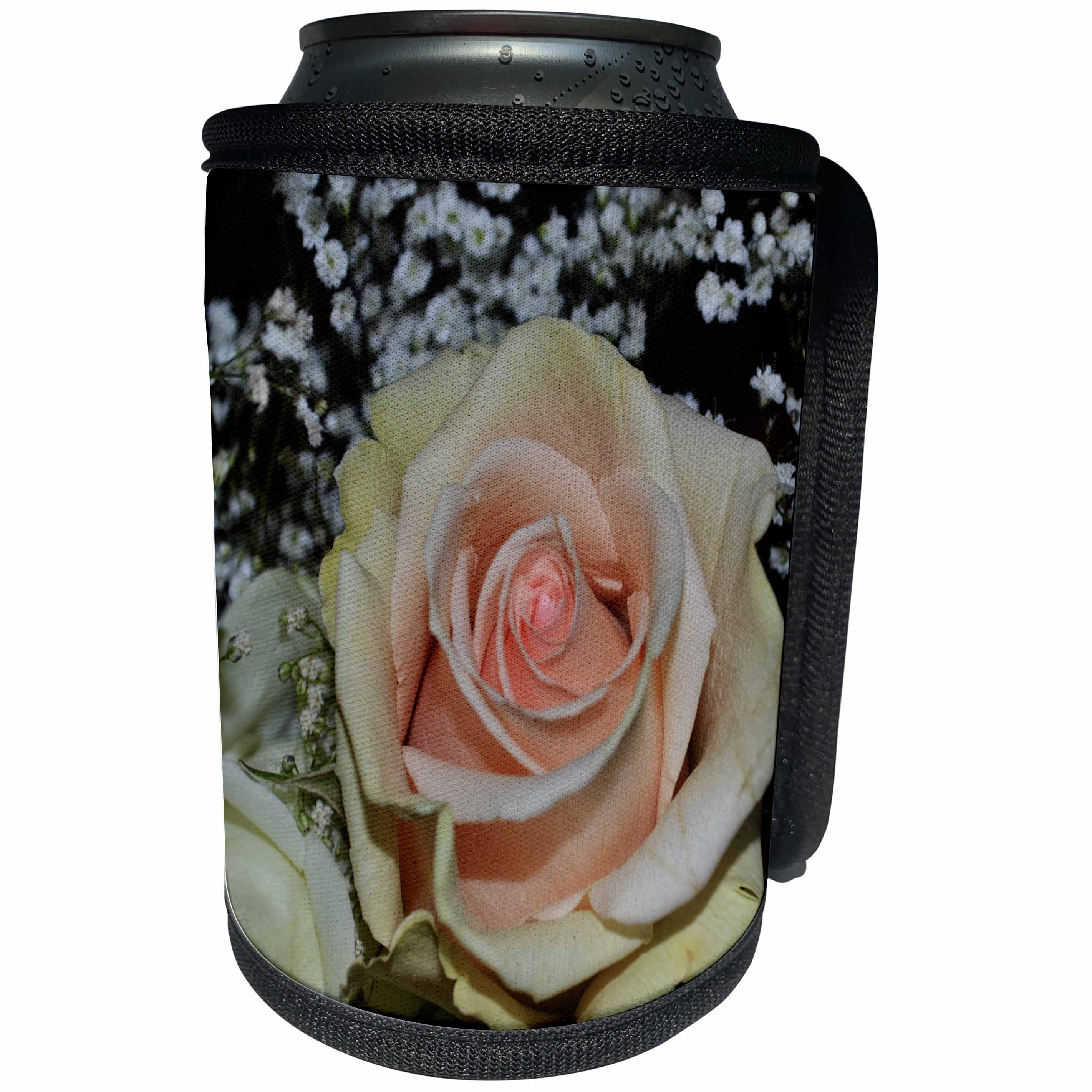 3dRose WhiteOak Photography Floral Prints - Porcelain Rose Rose that looks like Porcelain - Can Cooler Bottle Wrap (cc_28316)