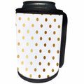 3dRose Anne Marie Baugh - Patterns - Glam Faux Gold Dots On A White Background - Can Cooler Bottle Wrap (cc_283161)