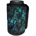 3dRose Anne Marie Baugh - Patterns - Gray and Aqua Grunge Floral Art Deco Layered Pattern - Can Cooler Bottle Wrap (cc_283180)