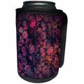 3dRose Anne Marie Baugh - Patterns - Pretty Bright Pink and Dark Blue Gradient Grunge Floral Pattern - Can Cooler Bottle Wrap (cc_283193)