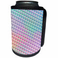 3dRose Anne Marie Baugh - Patterns - Blue, Pink, Green, Purple, and Faux Gold Mermaid Scallops - Can Cooler Bottle Wrap (cc_283233)