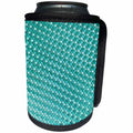 3dRose Anne Marie Baugh - Patterns - Aqua Green Pearlized Mermaid Scallops Pattern - Can Cooler Bottle Wrap (cc_283240)