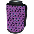 3dRose Anne Marie Baugh - Patterns - Cute Teal, Purple, and Black Unicorn Pattern On A Purple Background - Can Cooler Bottle Wrap (cc_283262)