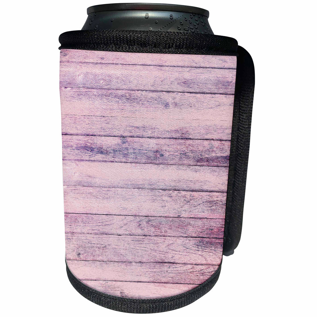 3dRose Anne Marie Baugh - Textures - Chic Purple Printed Faux Wood - Can Cooler Bottle Wrap (cc_283311)