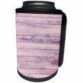 3dRose Anne Marie Baugh - Textures - Chic Purple Printed Faux Wood - Can Cooler Bottle Wrap (cc_283311)