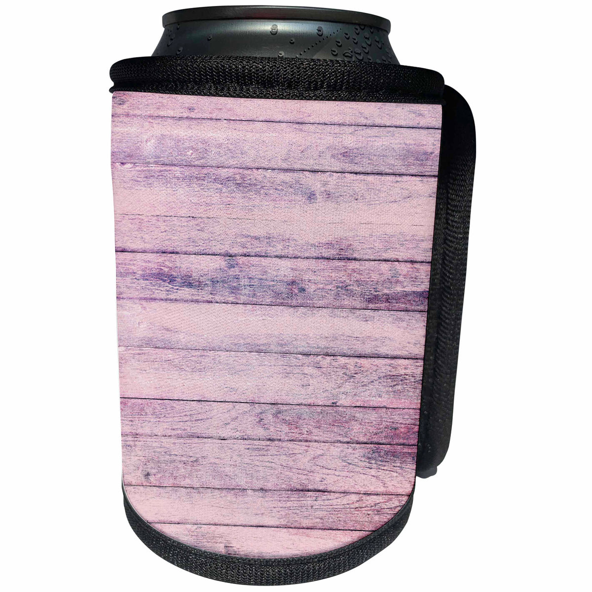 3dRose Anne Marie Baugh - Textures - Chic Purple Printed Faux Wood - Can Cooler Bottle Wrap (cc_283311)