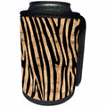 3dRose Anne Marie Baugh - Patterns - Bold Modern Faux Gold and Black Zebra Stripes Pattern - Can Cooler Bottle Wrap (cc_283450)