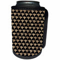 3dRose Anne Marie Baugh - Patterns - Chic Faux Gold Bees On A Black Background Pattern - Can Cooler Bottle Wrap (cc_283452)