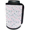 3dRose Anne Marie Baugh - Patterns - Pretty Pink and Gray Watercolor Floral Spray Pattern - Can Cooler Bottle Wrap (cc_283461)