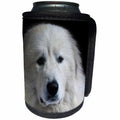 3dRose Doreen Erhardt Dogs - Great Pyrenees Dog Portrait on Black Painted - Can Cooler Bottle Wrap (cc_283505)