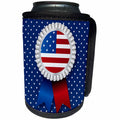 3dRose Doreen Erhardt Patriotic - Stars and Stripes USA Flag Award Shape for Patriotic Holiday - Can Cooler Bottle Wrap (cc_283507)