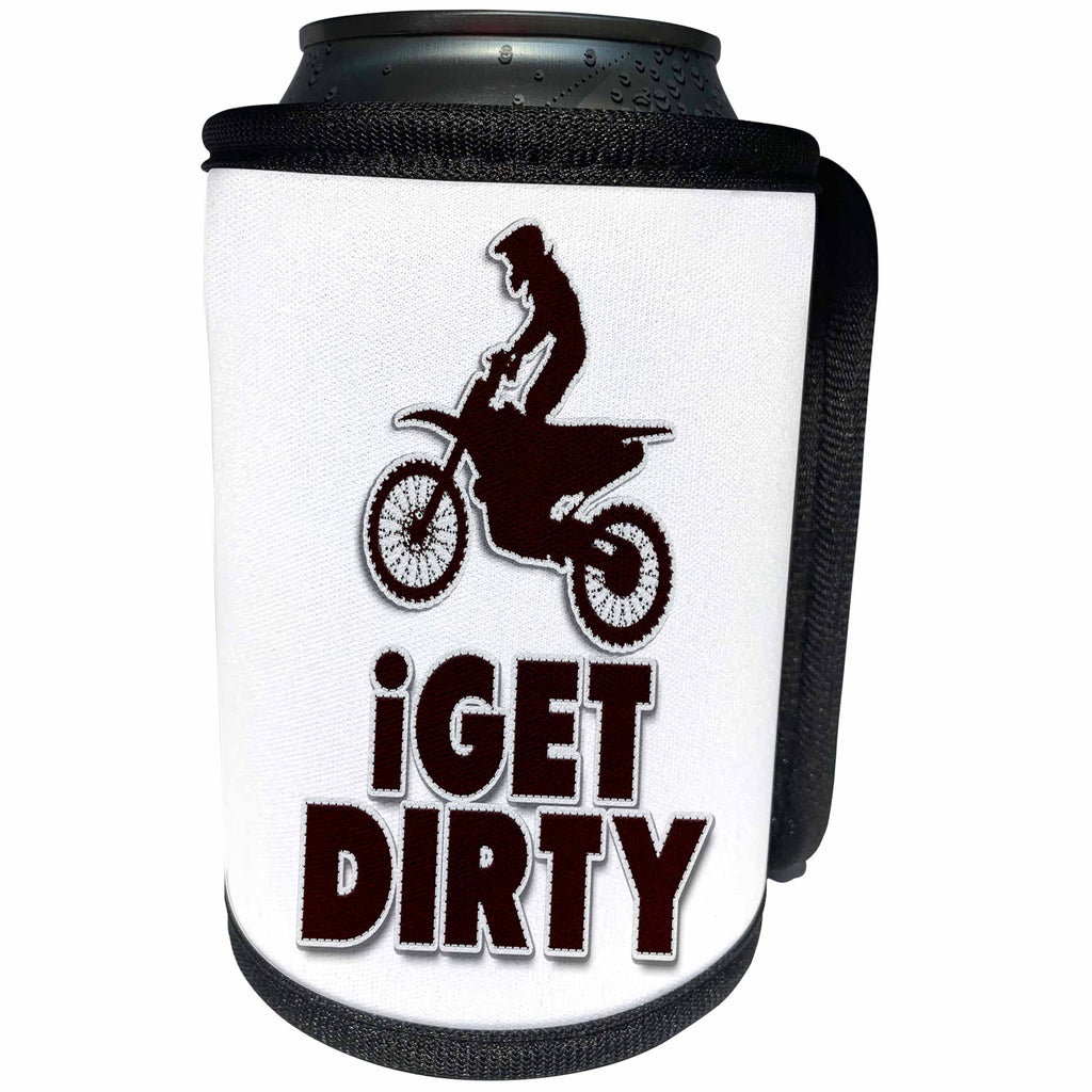 3dRose Doreen Erhardt Sports and Hobbies - I Get Dirty Dirt Bike Rider Humor for Motocross or Motorsport Fun - Can Cooler Bottle Wrap (cc_283512)