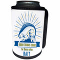 3dRose Doreen Erhardt Sports and Hobbies - Good Things Come to Those Who Bait Funny Fishing Theme Blue and Yellow - Can Cooler Bottle Wrap (cc_283520)