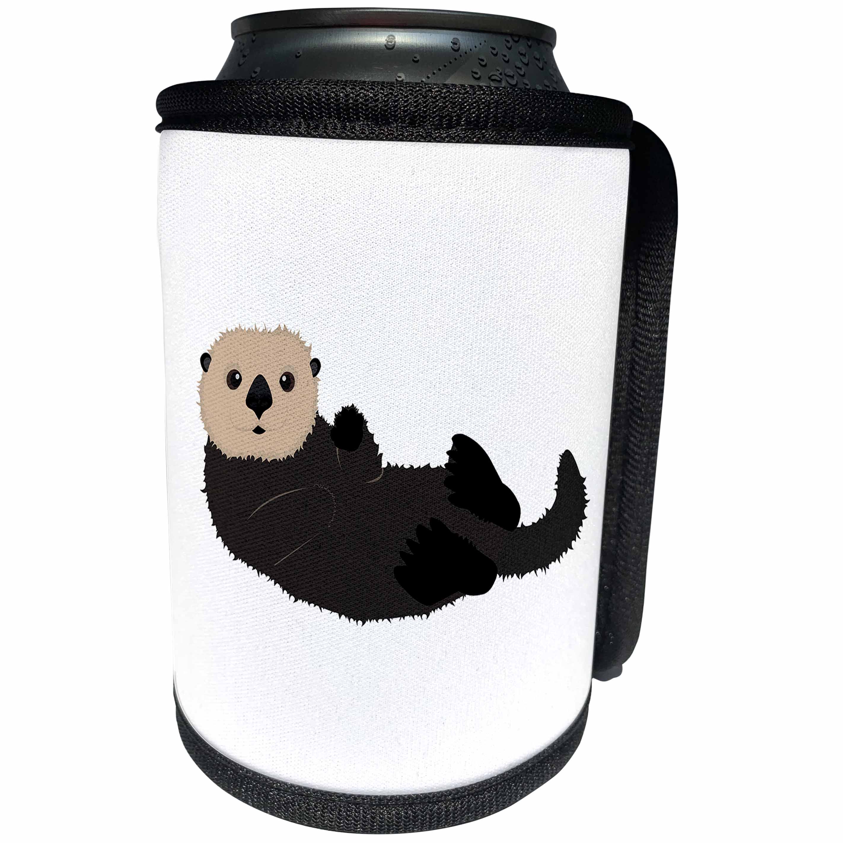 3dRose Janna Salak Designs Under the Sea - Cute Sea Otter - Can Cooler Bottle Wrap (cc_283550)