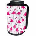 3dRose Janna Salak Designs Tropical - Flamingo and Palm Pattern - Can Cooler Bottle Wrap (cc_283553)