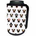 3dRose Janna Salak Designs Dogs - Pugs in Disguise - Can Cooler Bottle Wrap (cc_283556)