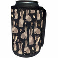 3dRose Janna Salak Designs Woodland Creatures - Jackalope Forest Cute Rabbit Pattern Black and Brown - Can Cooler Bottle Wrap (cc_283557)