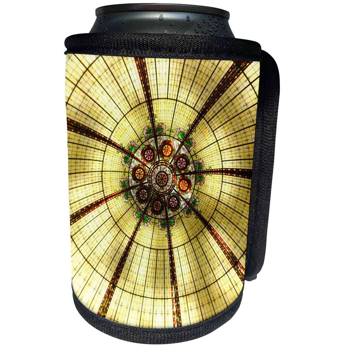 3dRose Florene Decorative - Stained Glass Ceiling - Can Cooler Bottle Wrap (cc_28356)