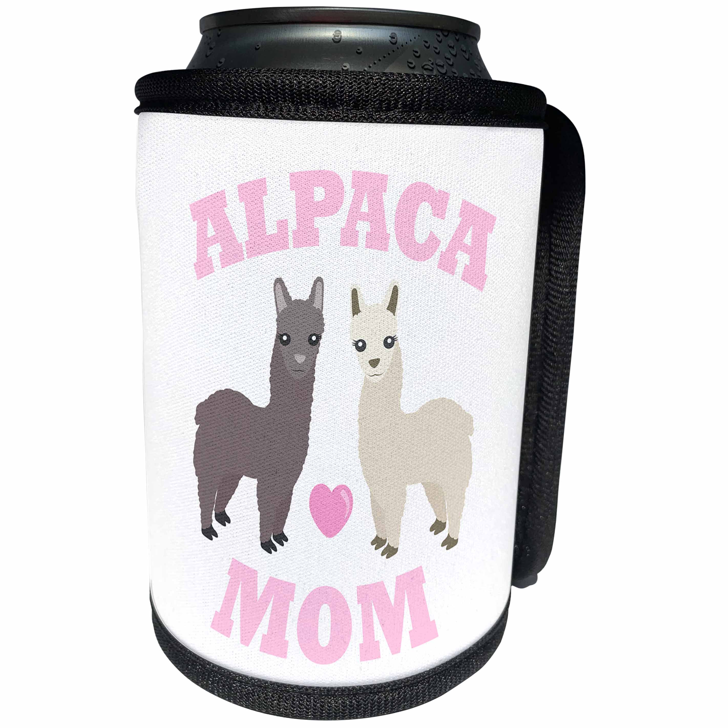 3dRose Janna Salak Designs Farm Animals - Alpaca Mom - Can Cooler Bottle Wrap (cc_283561)