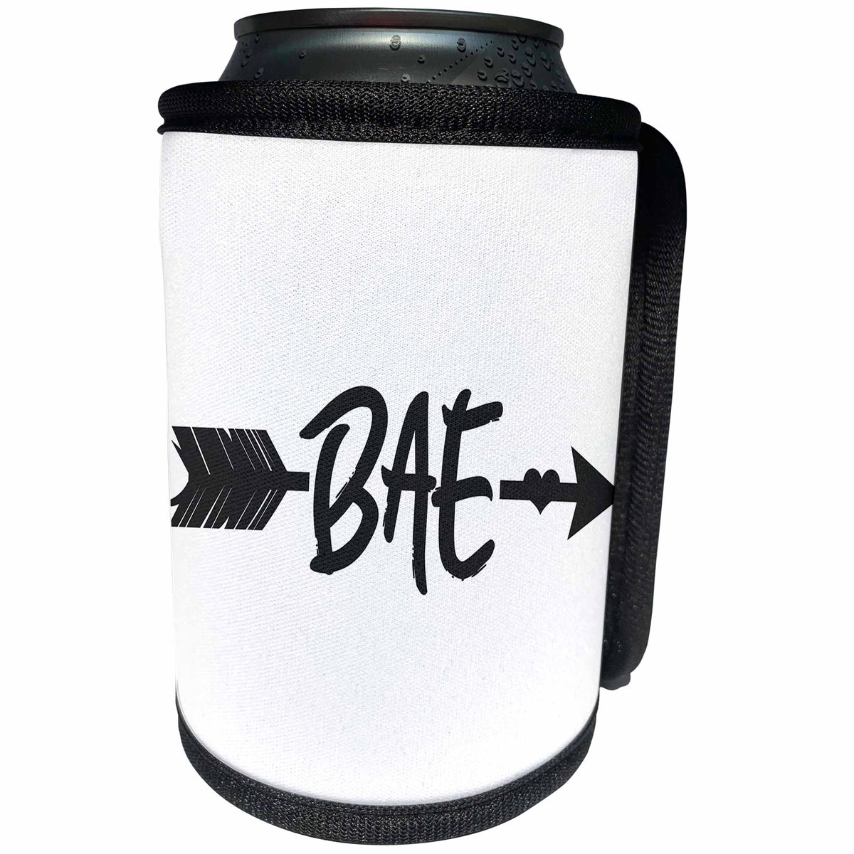 3dRose Janna Salak Designs Text Art - BAE Before Anyone Else Arrow - Can Cooler Bottle Wrap (cc_283562)