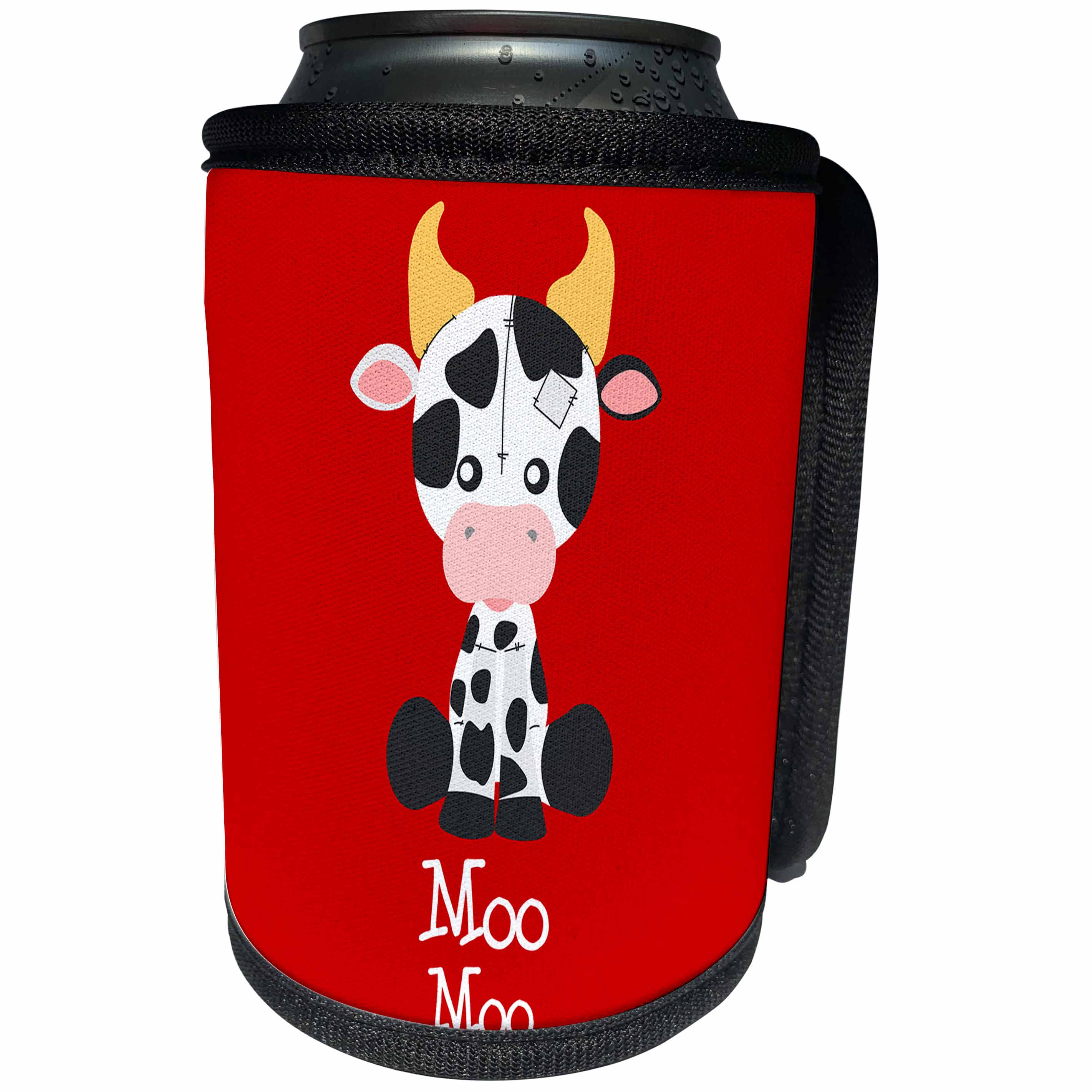 3dRose Janna Salak Designs Kids Stuff - Cute Cow Talk Moo Moo Nursery Art - Can Cooler Bottle Wrap (cc_283565)