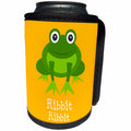 3dRose Janna Salak Designs Kids Stuff - Cute Frog Talk Ribbit Ribbit Nursery Art - Can Cooler Bottle Wrap (cc_283566)