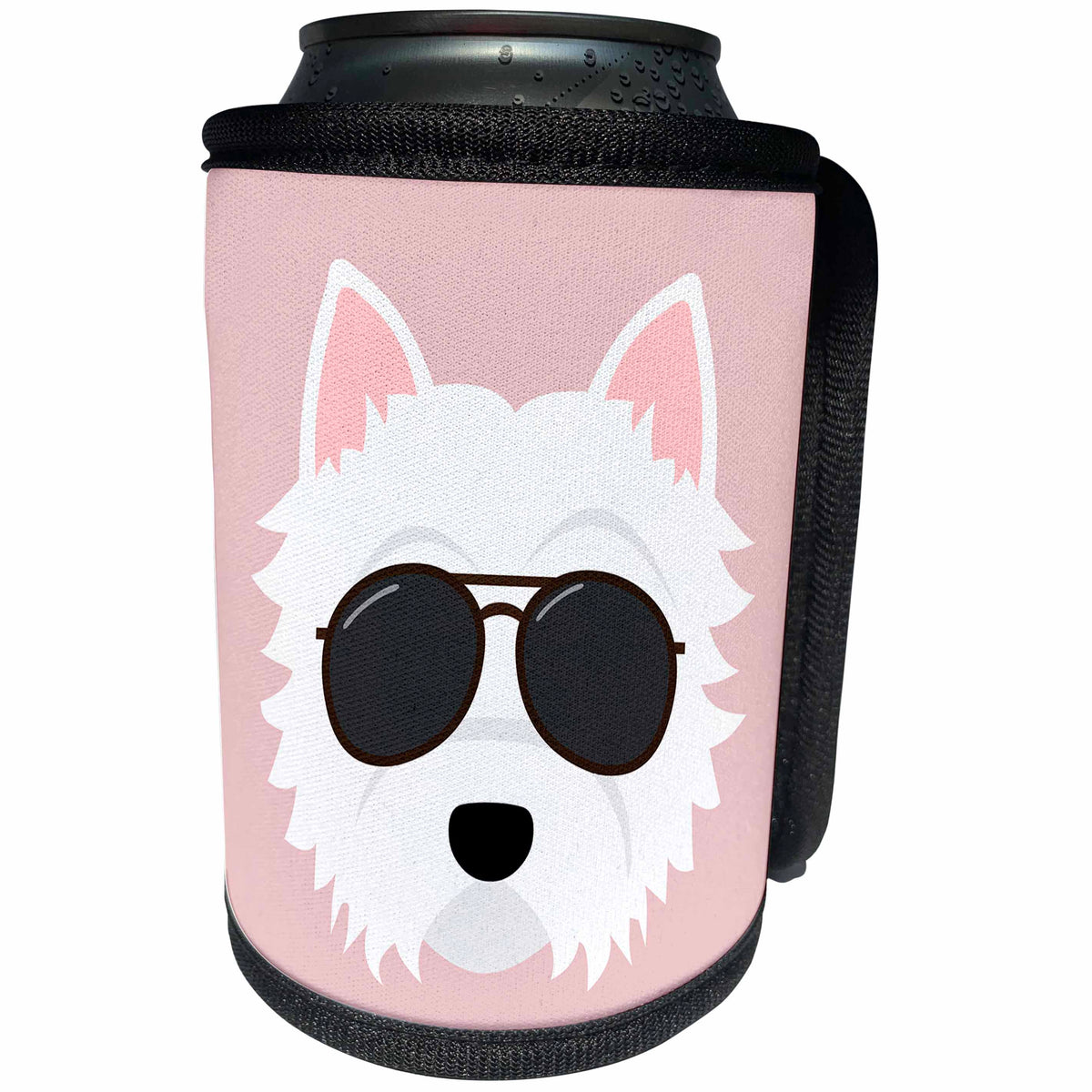 3dRose Janna Salak Designs Dogs - Cool Westie Dog with Glasses West Highland Terrier - Can Cooler Bottle Wrap (cc_283575)