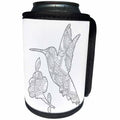 3dRose Janna Salak Designs Birds - Elegant Hummingbird Art Mandala Black and White - Can Cooler Bottle Wrap (cc_283578)