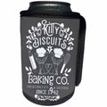 3dRose Janna Salak Designs Text Art - Kitty Biscuits Baking Co. Funny Cat - Can Cooler Bottle Wrap (cc_283581)