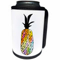 3dRose Janna Salak Designs Tropical - Rainbow Pineapple Watercolor and Ink - Can Cooler Bottle Wrap (cc_283590)