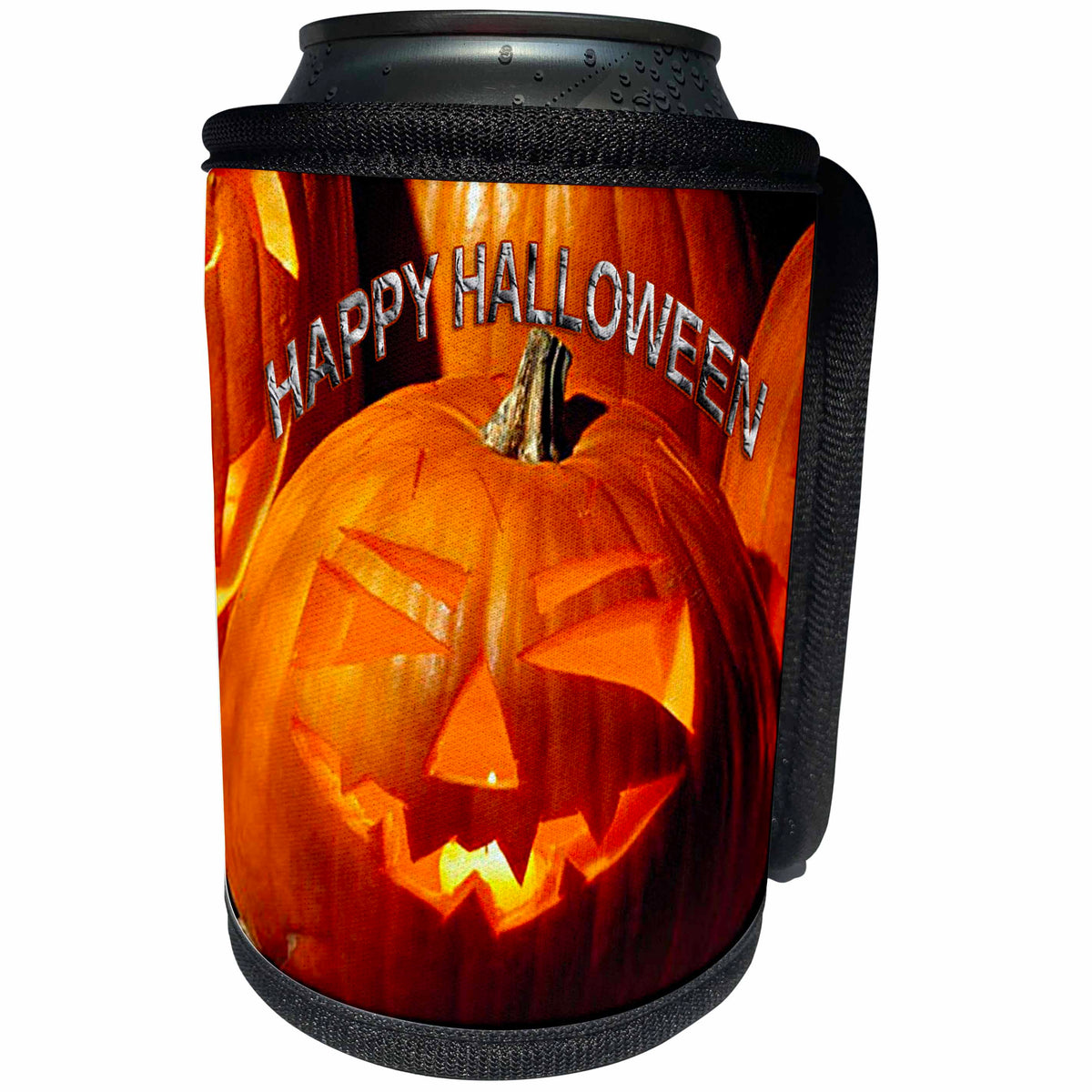 3dRose Halloween - Happy Halloween - Can Cooler Bottle Wrap (cc_2836)