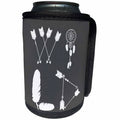 3dRose Janna Salak Designs Boho - WILD Arrow Dreamweaver and Feathers Bohemian Tribal - Can Cooler Bottle Wrap (cc_283600)