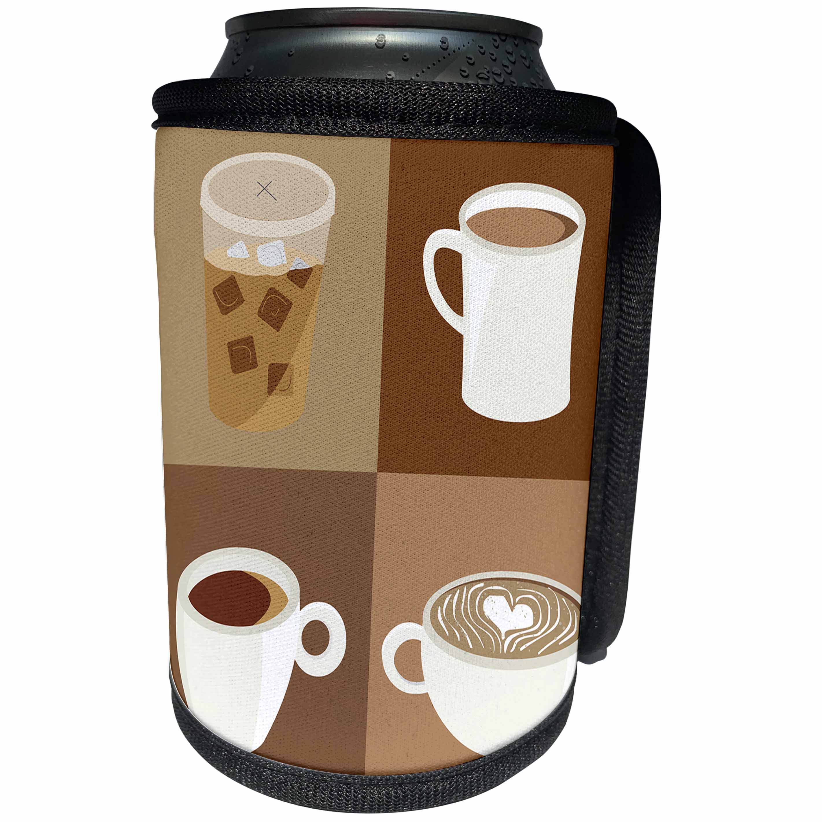 3dRose Janna Salak Designs Food and Drink - All The Coffee - Can Cooler Bottle Wrap (cc_283601)