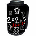 3dRose Alexis Design - Funny - Two times two question, scientific symbols, red text science on black - Can Cooler Bottle Wrap (cc_283695)