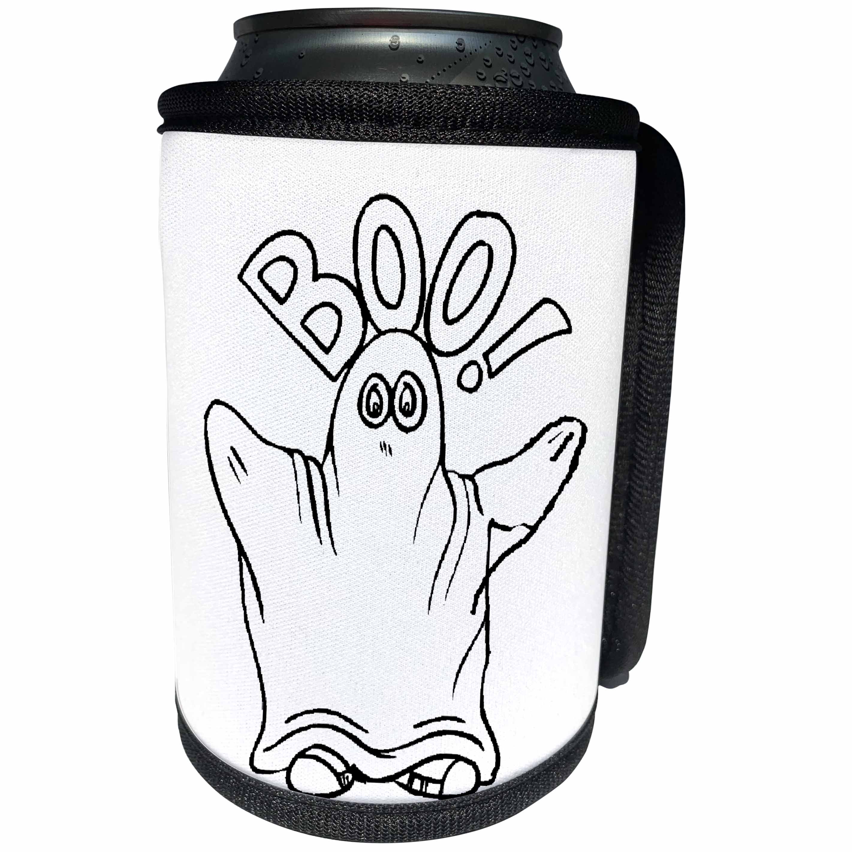 3dRose Halloween - Haloween Ghost - Can Cooler Bottle Wrap (cc_2837)